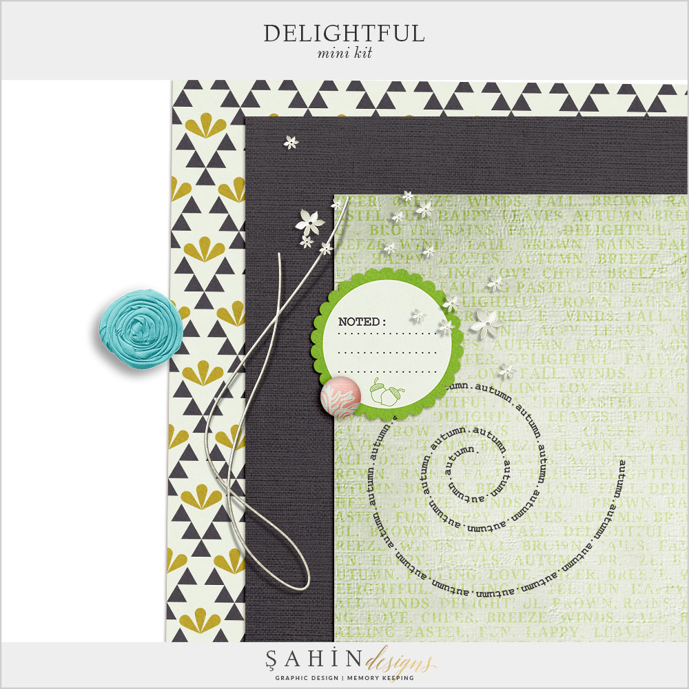 Delightful Free Digital Scrapbook Kit - Sahin Designs
