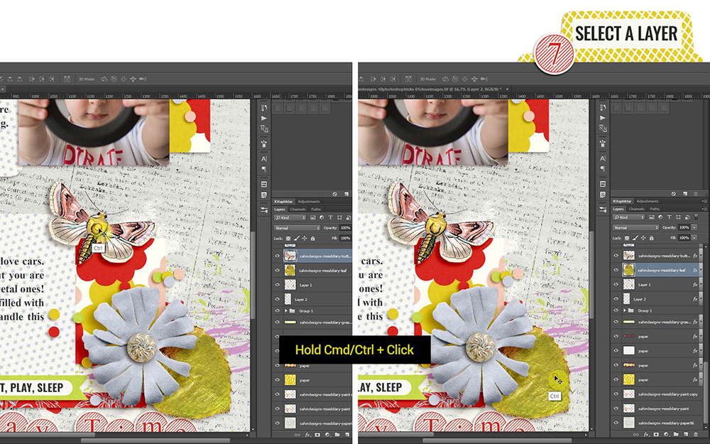 10 Photoshop Tricks Every Scrapper Must Know - Sahin Designs - Digital Scrapbook Tutorial