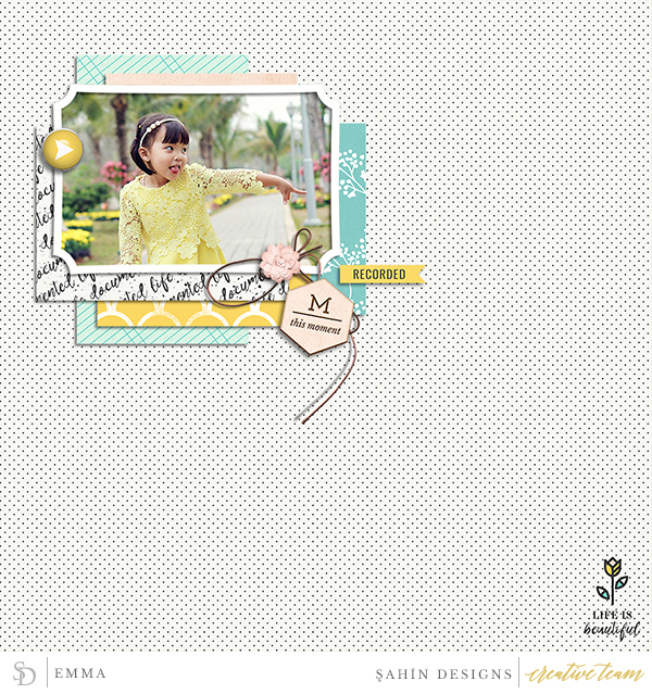 Digital scrapbook layout using Recorded collection by Sahin Designs. Click thru to see more inspirations. Pin & save for later!