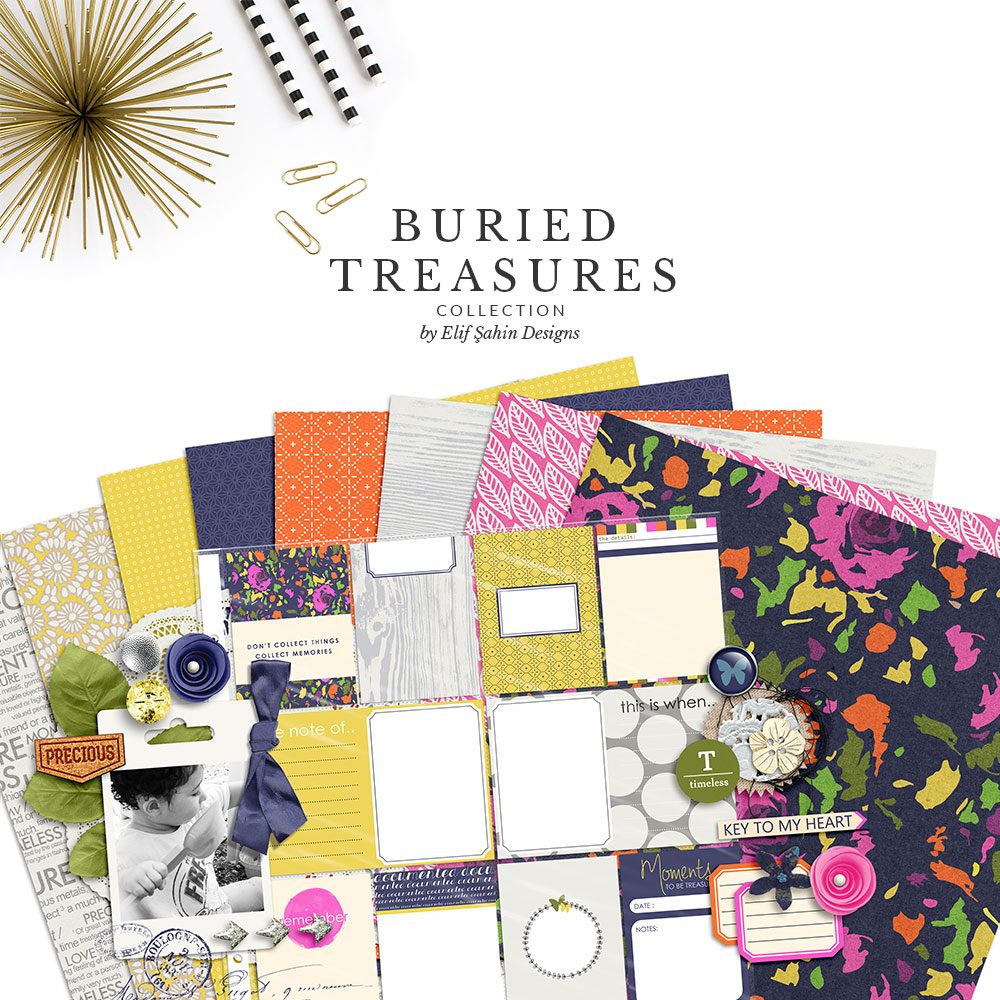 Buried Treasures Digital Scrapbook Collection by Sahin Designs. Click to download the kit. Pin & save for later!