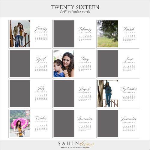 2016 Printable Calendar Pocket Cards by Sahin Designs. Click to download the kit. Pin & save for later!