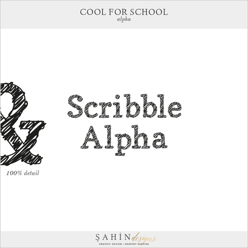 Cool For School Digital Scrapbook Alpha by Sahin Designs. Click to download the kit. Pin & save for later!