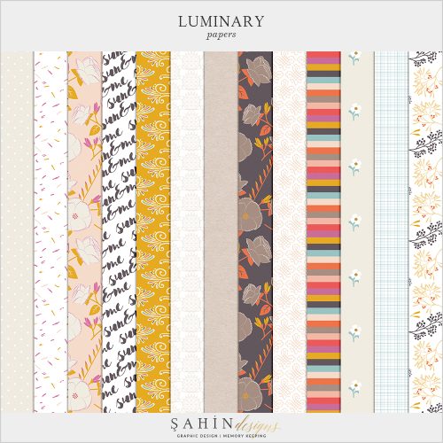 Luminary Digital Scrapbook Papers by Sahin Designs. Click to download the kit. Pin & save for later!