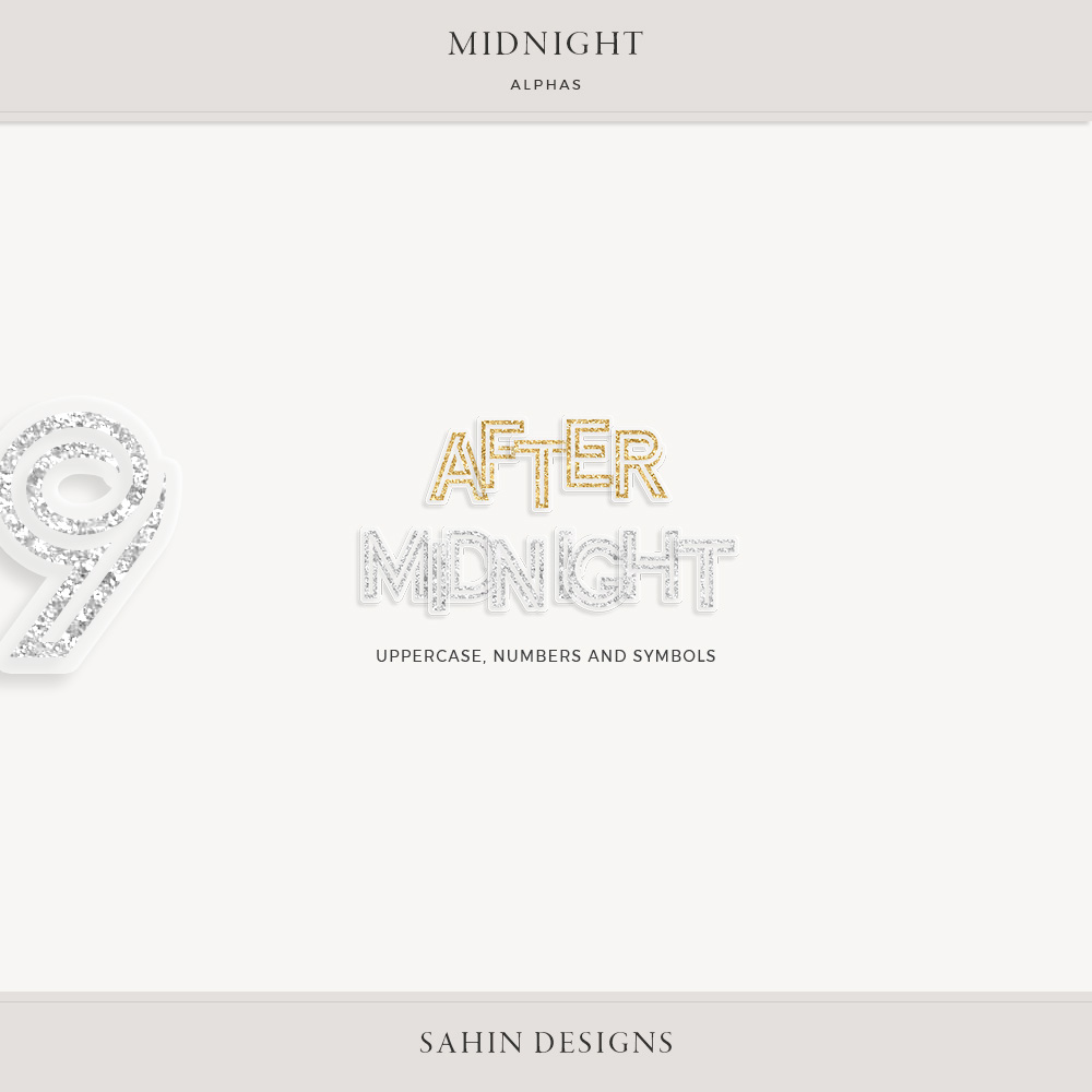 Midnight Digital Scrapbook Alphas - Sahin Designs