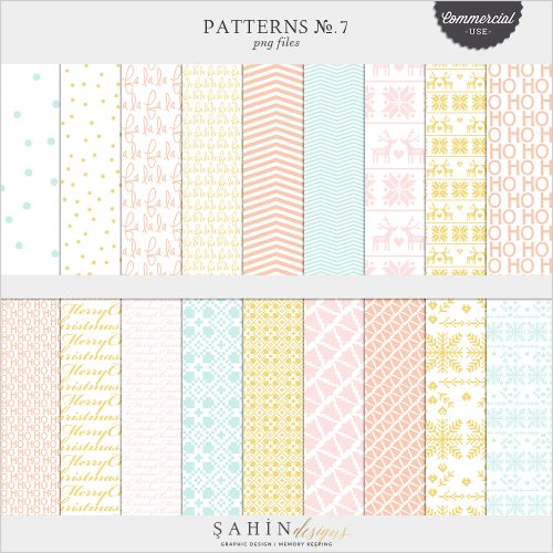 Patterns No.7 Digital Scrapbook Pattern Templates for Commercial Use by Sahin Designs