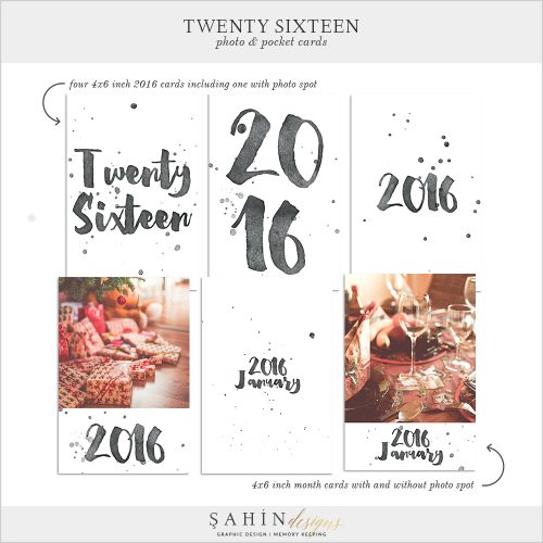 Twenty Sixteen Printable Photo and Pocket Cards by Sahin Designs. Click to download the kit. Pin & save for later!