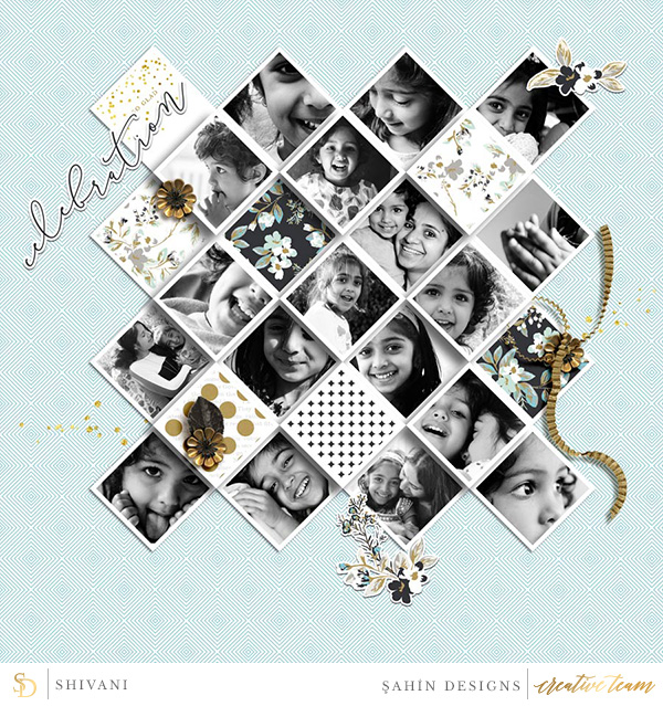 Digital scrapbook layout using Grad collection by Sahin Designs. Click thru to see more inspirations. Pin & save for later!