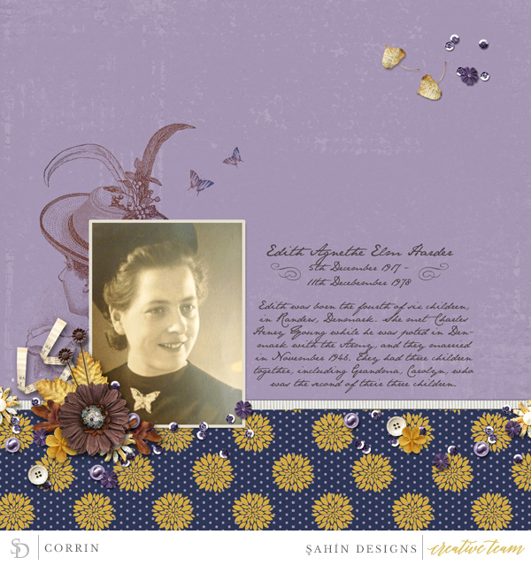 Digital scrapbook layout using Matriarch collection by Sahin Designs. Click thru to see more inspirations. Pin & save for later!