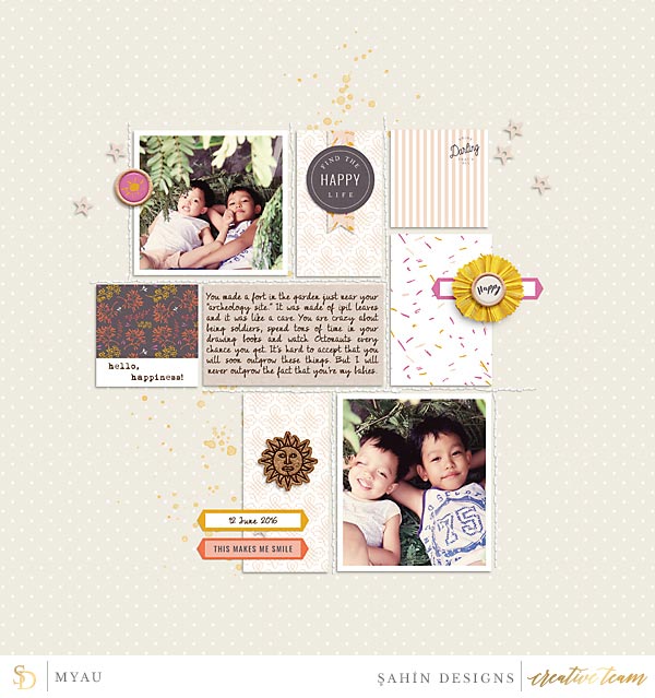 Digital scrapbook layout using Luminary collection by Sahin Designs. Click thru to see more inspirations. Pin & save for later!