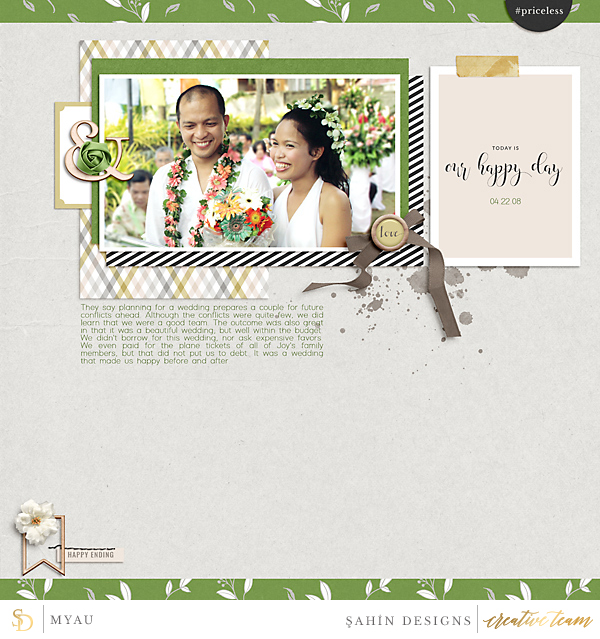 Digital scrapbook layout on Sahin Designs using Special Day digiscrap collection. Click through to have a look at all May creative gallery!