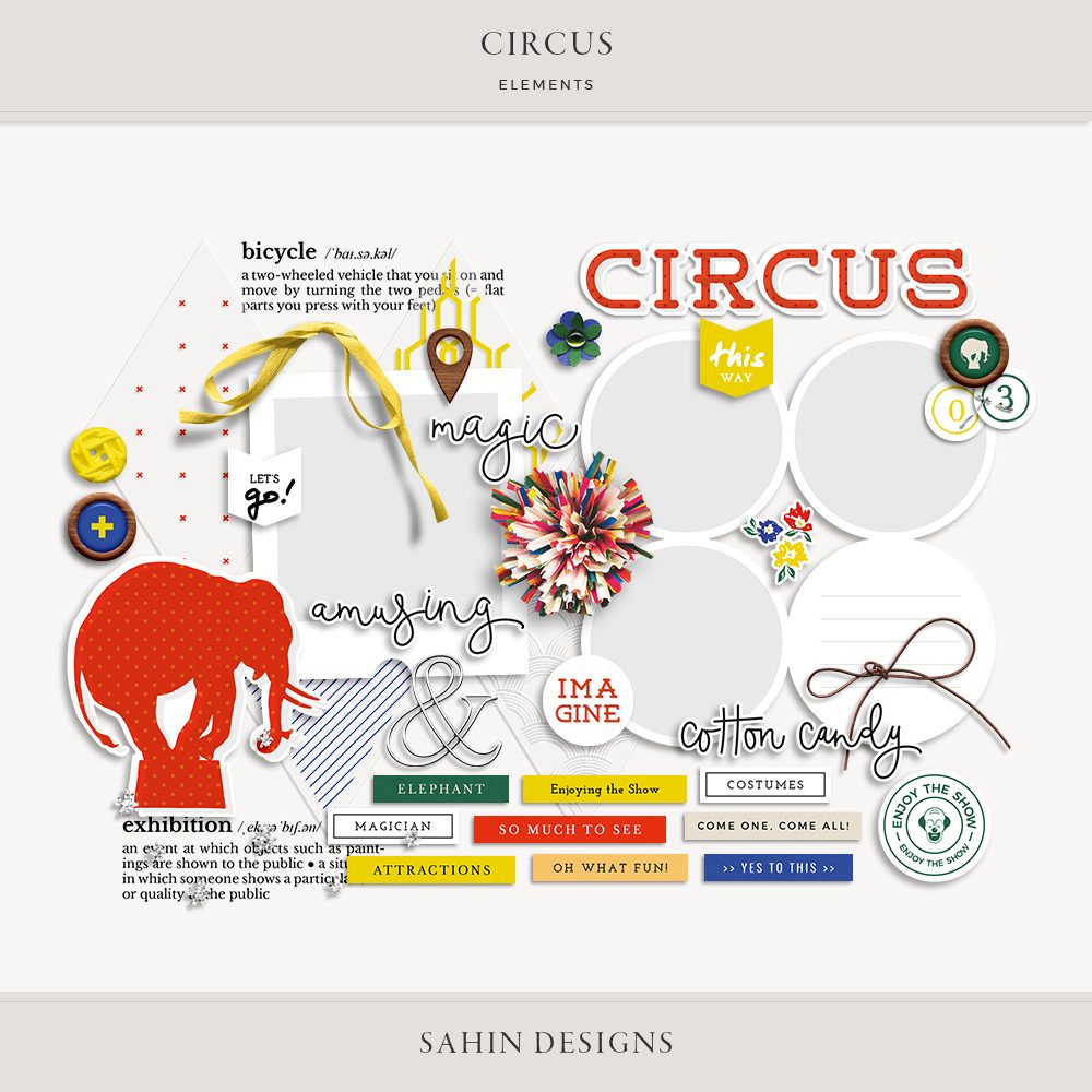 Circus Digital Scrapbook Alpha -Sahin Designs
