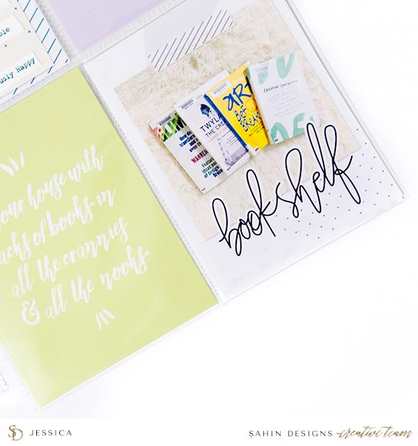Scrapbook Layout Inspiration | Pocket Scrapbook | Sahin Designs | Bookmark Collection