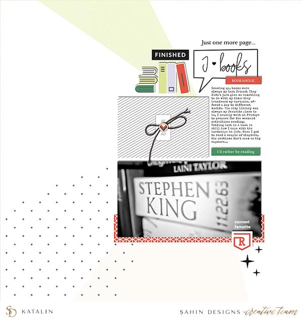 Scrapbook Layout Inspiration | Digital Scrapbook | Sahin Designs | Bookmark Collection