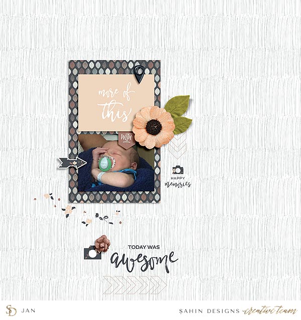 Scrapbook Layout Inspiration | Digital Scrapbook | Sahin Designs | Table for Two Collection
