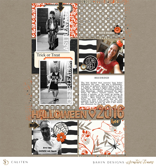 Scrapbook layout inspiration - Sahin Designs - Halloween