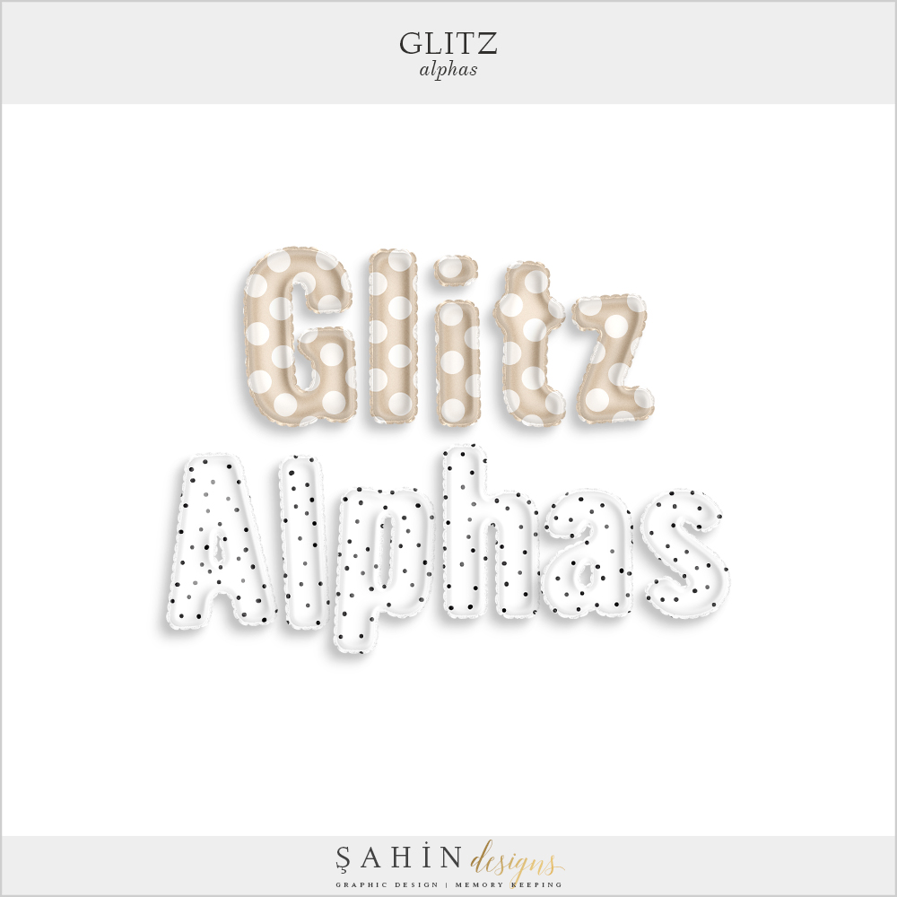 Glitz Digital Scrapbook Alpha - New Year Theme - Sahin Designs