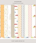 Passport Digital Scrapbook Papers - Elif Sahin Designs