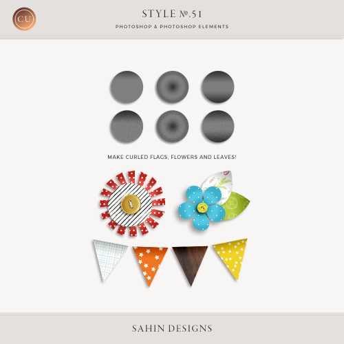 Curled Photoshop Layer Styles - Sahin Designs - CU Digital Scrapbook