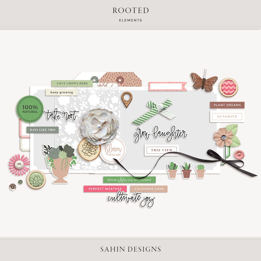 Rooted Digital Scrapbook Elements - Sahin Designs