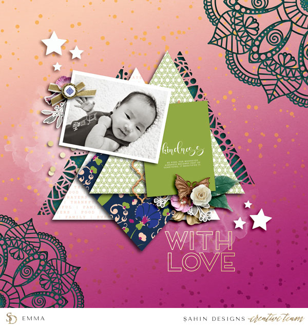Baby Digital Scrapbook Layout - Sahin Designs