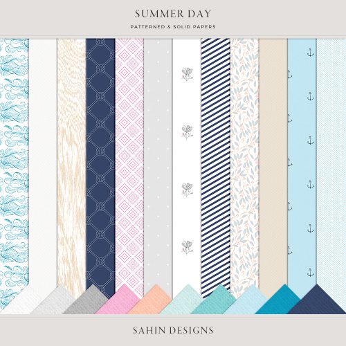 Summer Day Digital Scrapbook Papers- Sahin Designs
