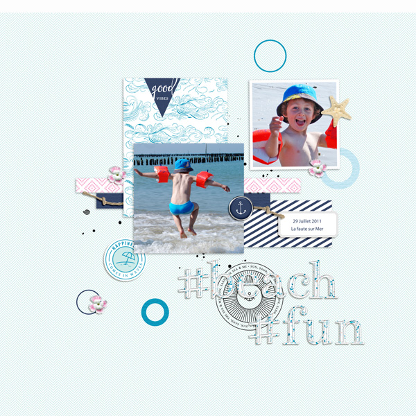 Summer themed digital scrapbook layout - Sahin Designs