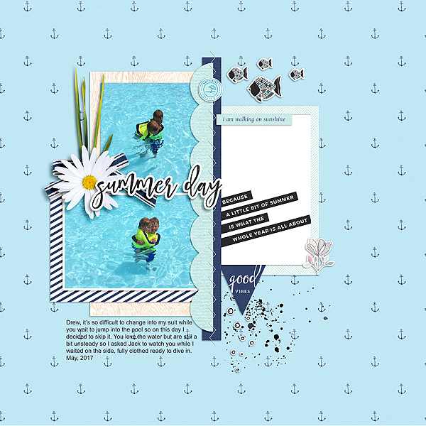 Summer themed digital scrapbook layout - Sahin Designs
