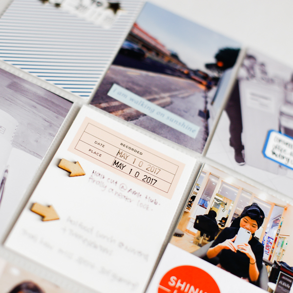 Summer themed pocket scrapbook layout - Sahin Designs - project life