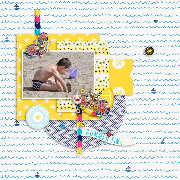 Beach Digital Scrapbook Layout - Sahin Designs