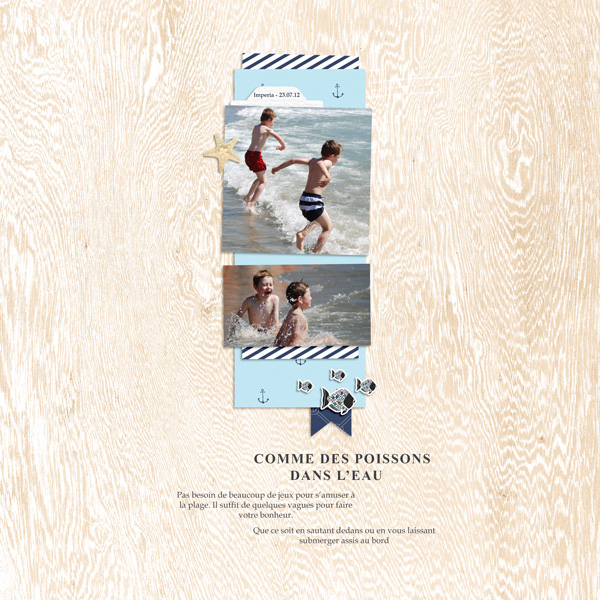 Beach Digital Scrapbook Layout - Sahin Designs