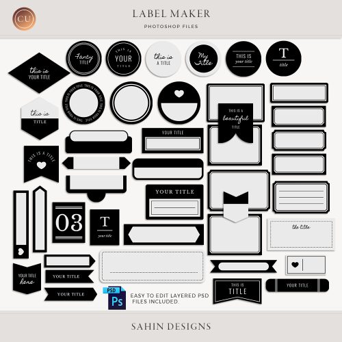 Label Maker - Sahin Designs - CU Digital Scrapbooking
