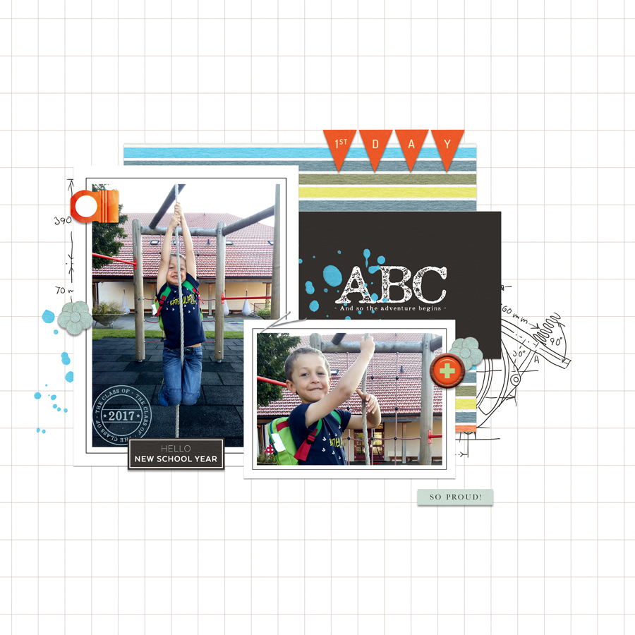 School digital scrapbook layout - Sahin Designs