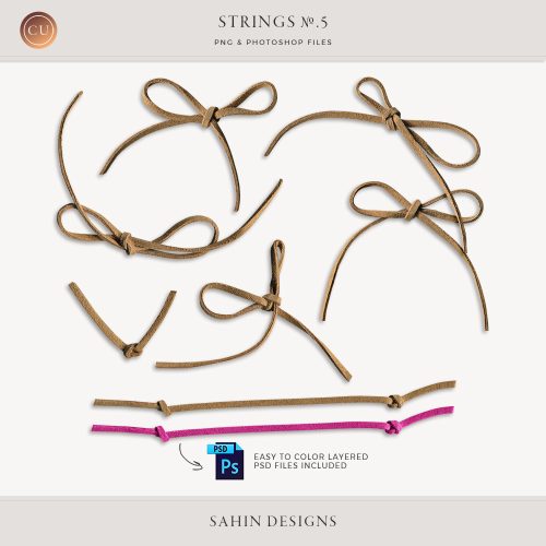 Extracted Leather Strings - Sahin Designs - CU Digital Scrapbook