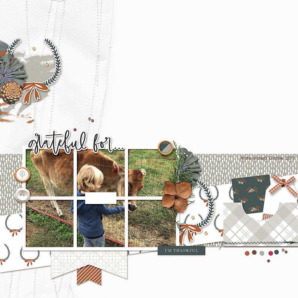 Grateful Digital Scrapbook Layout - Sahin Designs