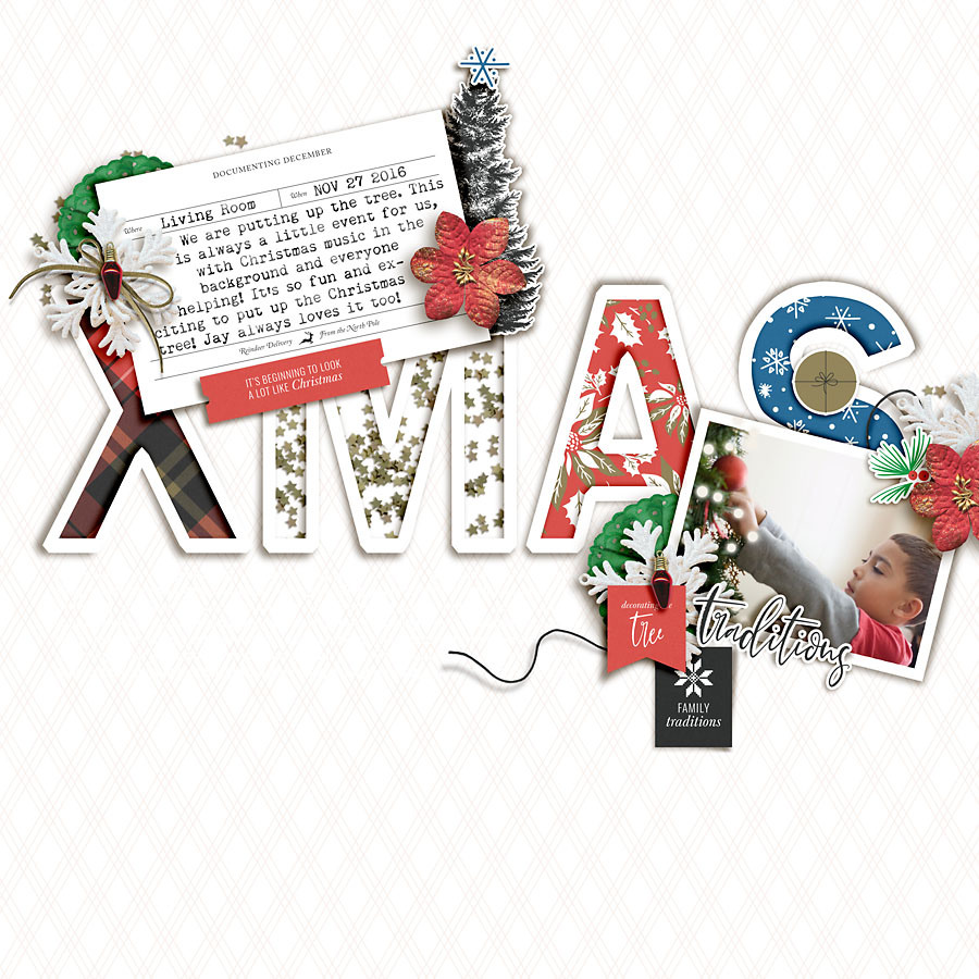 Christmas digital scrapbook layout - Sahin Designs