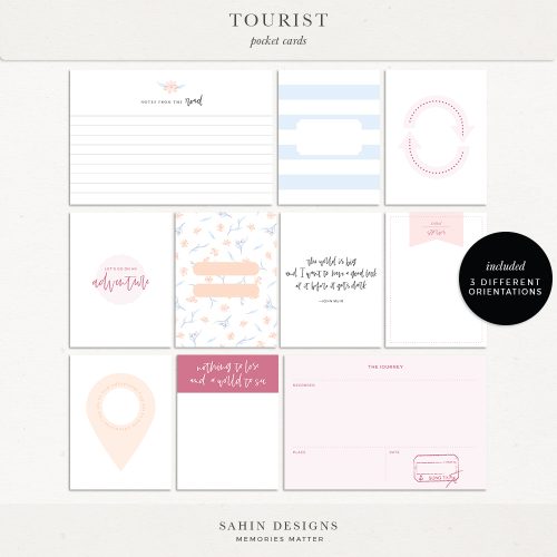 Tourist Printable Pocket Cards - Sahin Designs