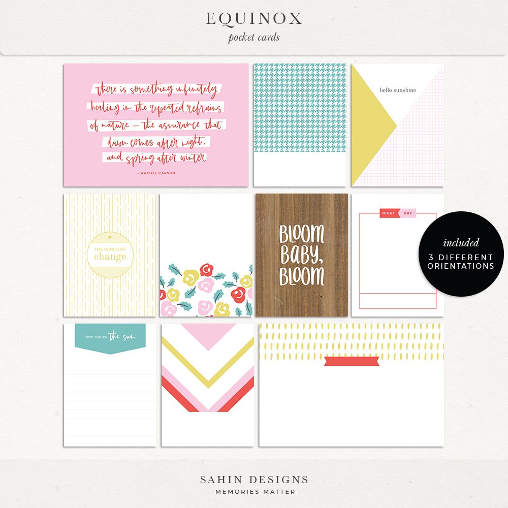 Equinox Printable Pocket Cards - Sahin Designs