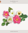Extracted fabric flowers and leaves - Sahin Designs - CU Digital Scrapbook