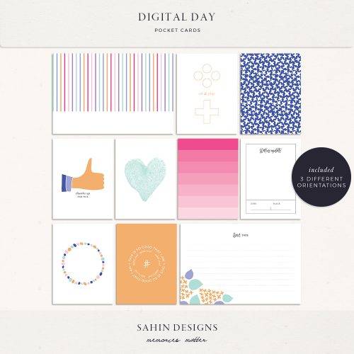 Digital Day Printable Pocket Cards - Sahin Designs
