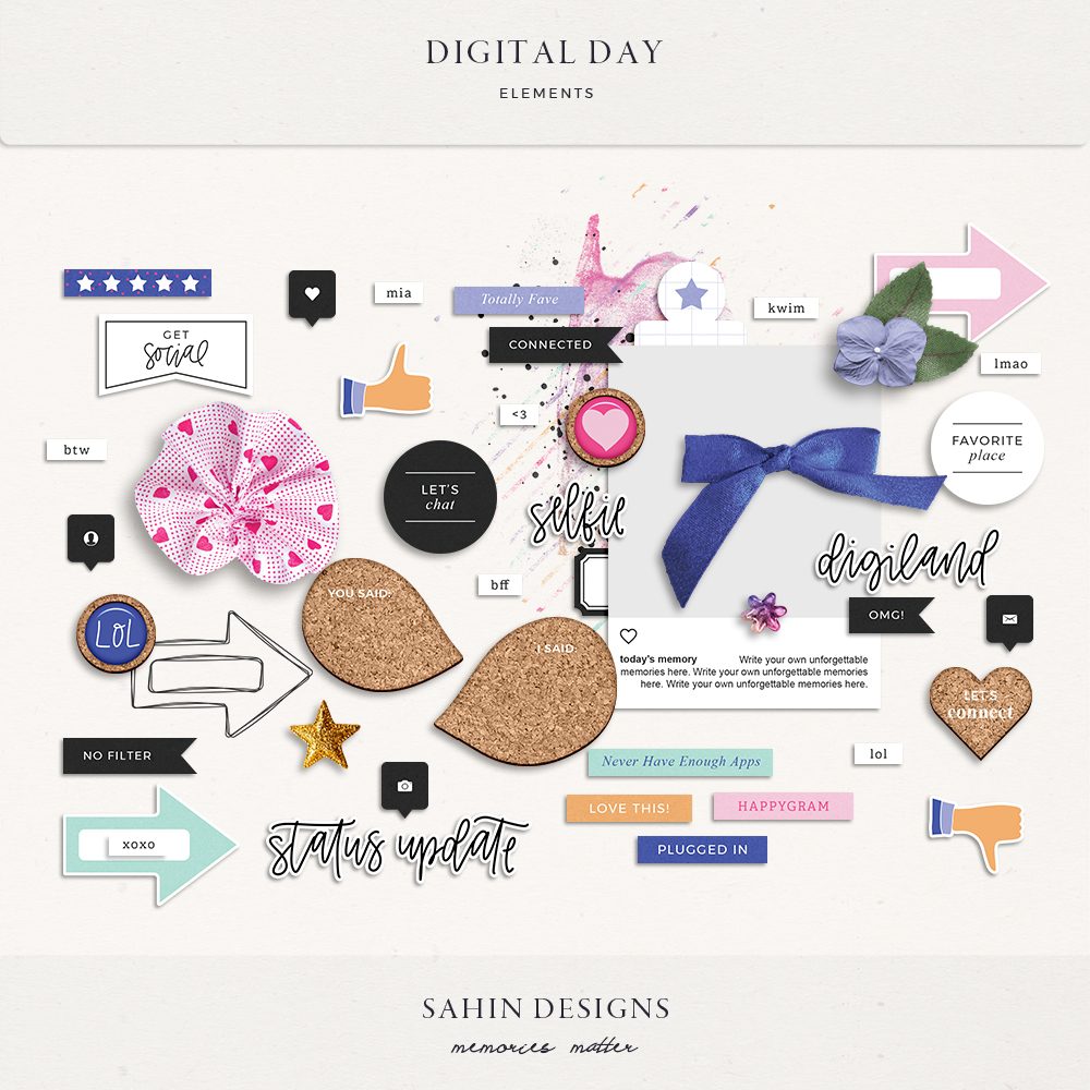 Digital Day Digital Scrapbook Elements - Sahin Designs
