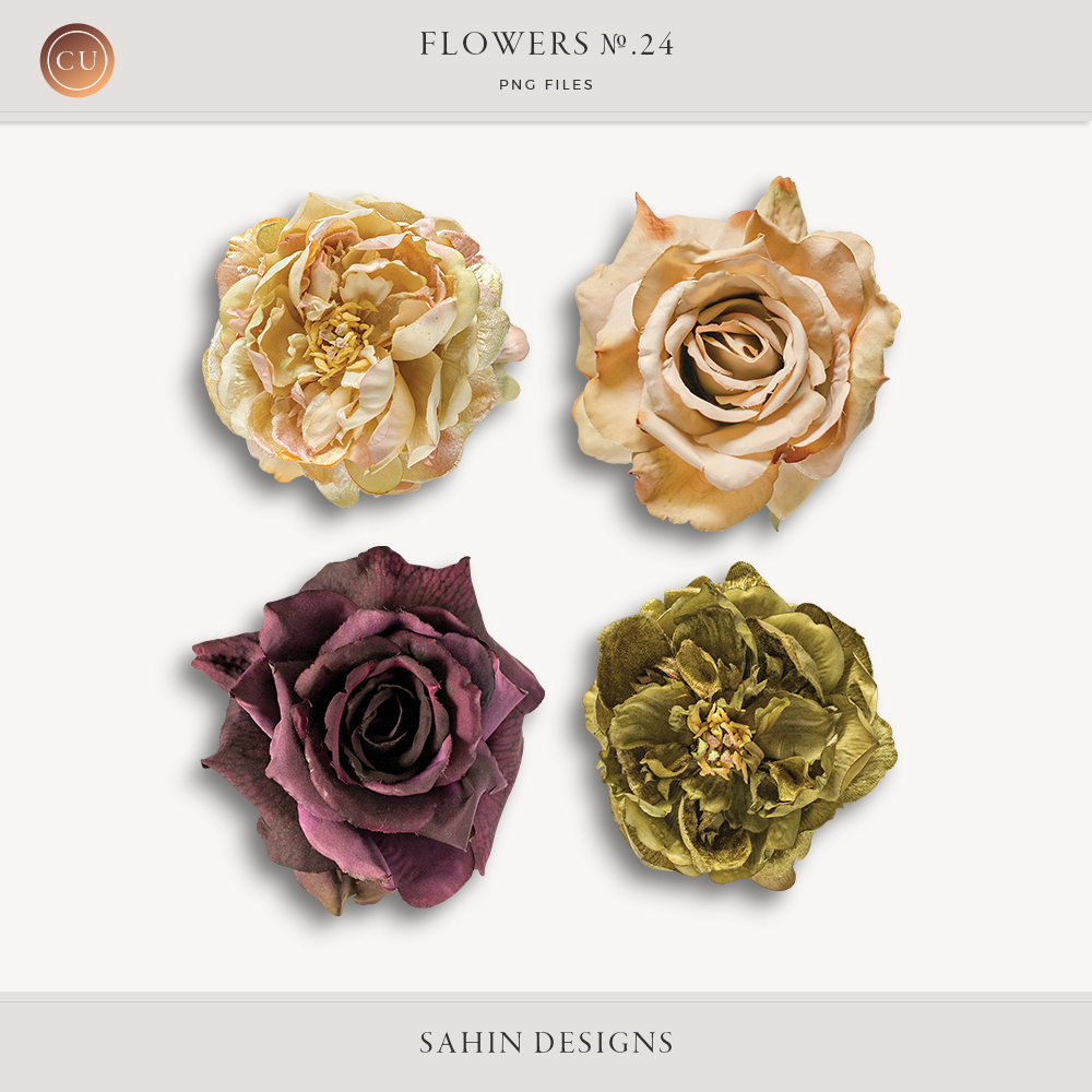 Extracted fabric roses - Sahin Designs - CU Digital Scrapbook