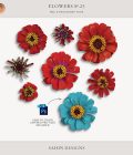 Extracted red daisy flowers - Sahin Designs - CU Digital Scrapbook