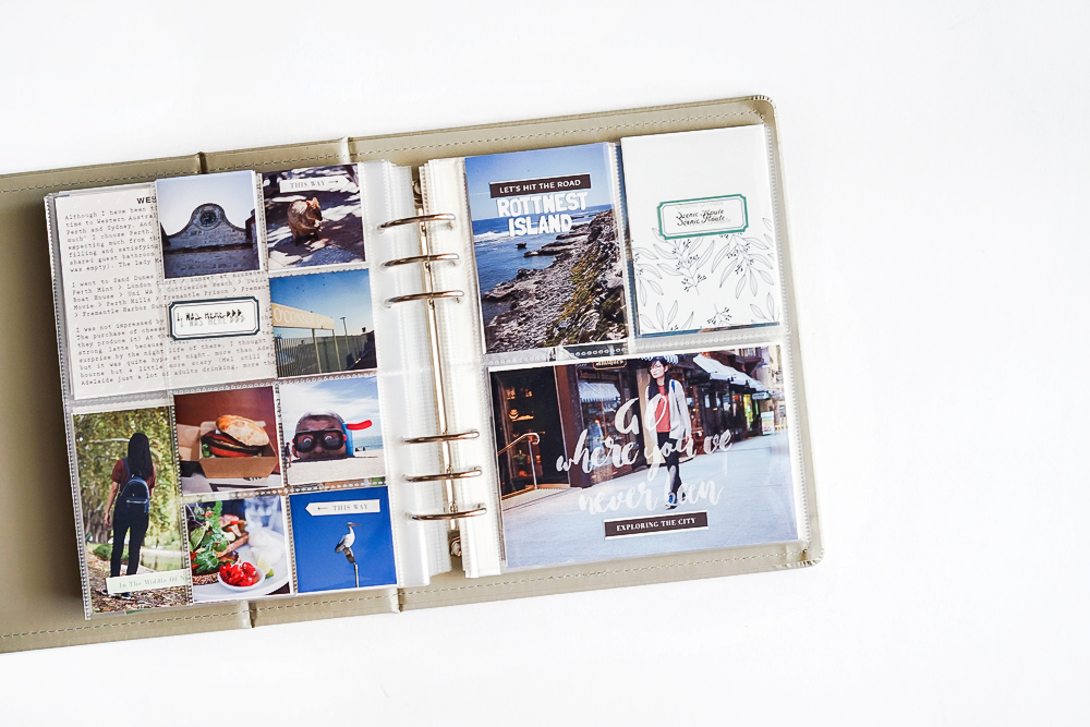 Scrapbook a long vacation in project life album in 4 steps - Sahin Designs