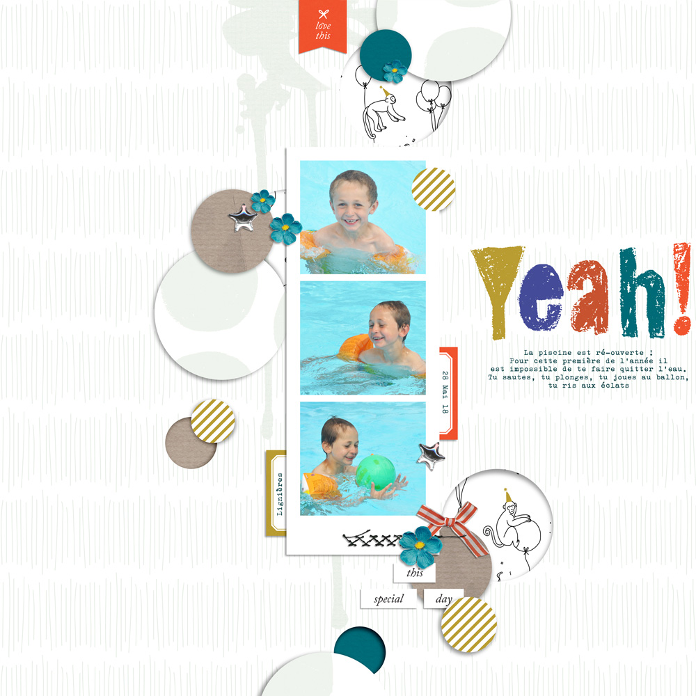 Summer digital scrapbook layout - Sahin Designs
