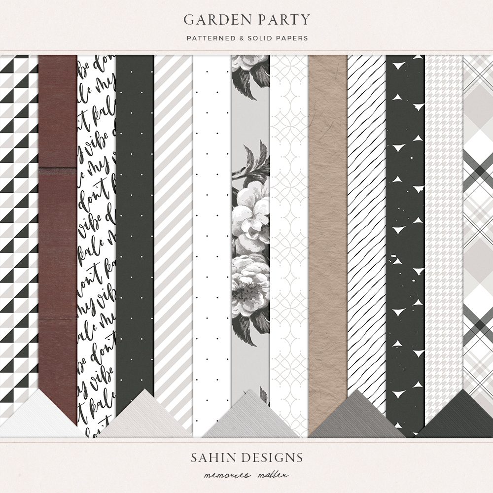 Garden Party Digital Scrapbook Papers - Sahin Designs