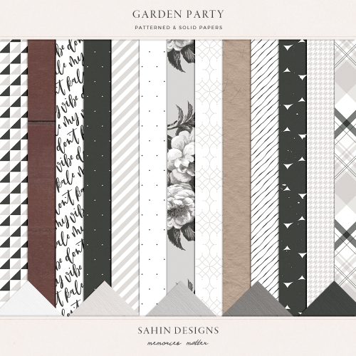 Garden Party Digital Scrapbook Papers - Sahin Designs