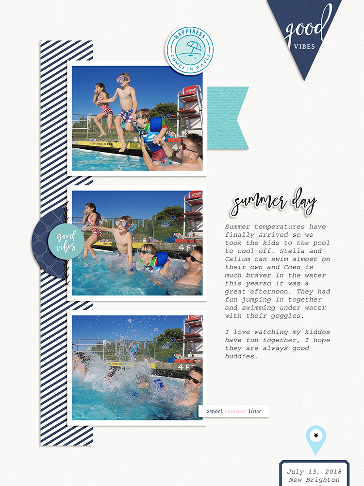 Summer digital scrapbook layout - Sahin Designs