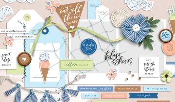 Shop update | Blue Skies collection & August Layout Templates