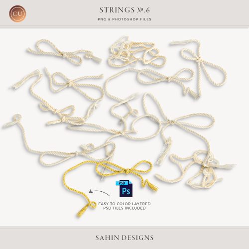 Extracted Cream Strings - Sahin Designs - CU Digital Scrapbook