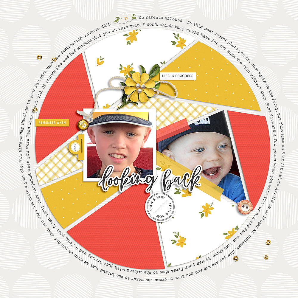 Now and then digital scrapbook layout - Sahin Designs